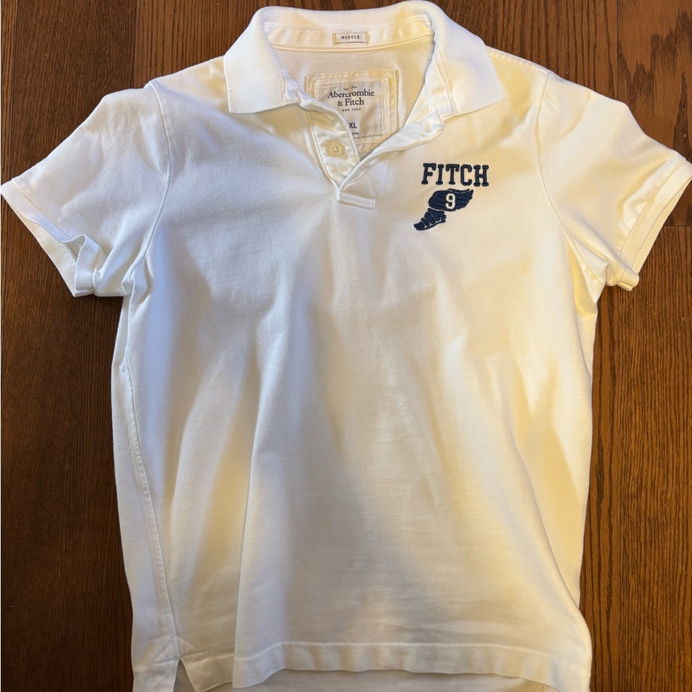 Abercrombie & Fitch White Polo Shirt